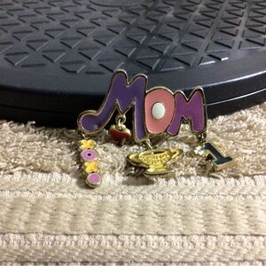 Mom Charm Pin - Purple & Pink Enamel Mother's Day Accessory